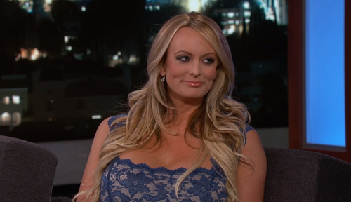 Daniels appeared on Jimmy Kimmel Live last month, in a strange interview where she dodged most questions about the president. (Supplied)