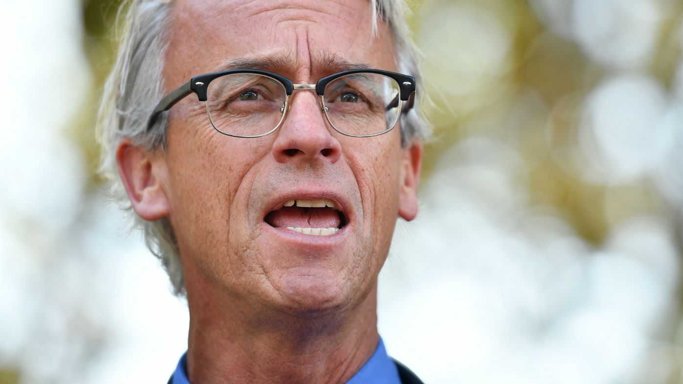 David Gallop speaks to the media