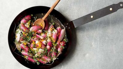 Recipe:&nbsp;<a href="http://kitchen.nine.com.au/2017/08/31/15/26/warm-radishes-with-anise" target="_top" draggable="false">Warm radishes with anise</a>