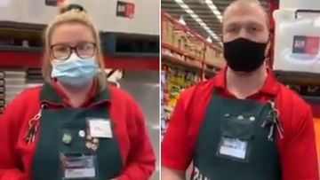 Bunnings mask woman seen arguing with Australia Post staff in new video