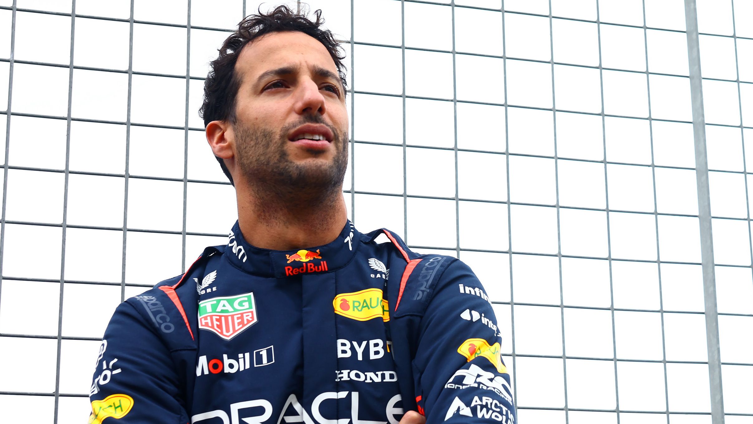 Daniel Ricciardo of Australia and Oracle Red Bull Racing looks on during Formula 1 testing at Silverstone Circuit on July 11, 2023 in Northampton, England. (Photo by Mark Thompson/Getty Images)