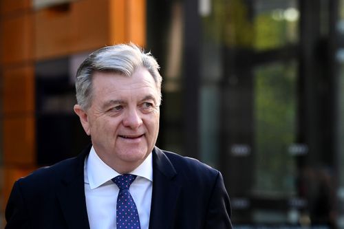 AMP's Anthony 'Jack' Regan leaves the Commonwealth Law Courts Building in Melbourne yesterday. (AAP)