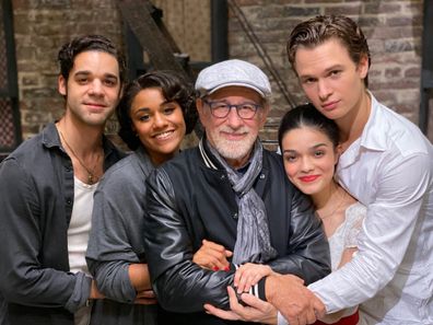 Steven Spielberg, Ansel Elgort, Rachel Zegler, Ariana DeBose, David Alvarez, West Side Story