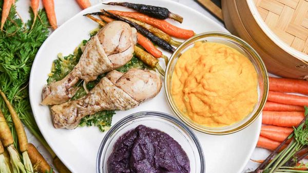 The Alatini's Smoked Chicken with Caramelised Carrots and Carrot Puree