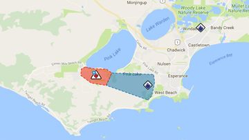 The bushfire warning area. (DFES)