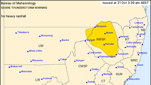 A severe storm warning is current for NSW's far north. 