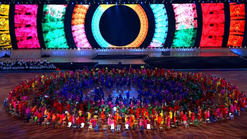 Dancers perform during the Opening Ceremony for the Glasgow 2014 Commonwealth Games. (Getty)