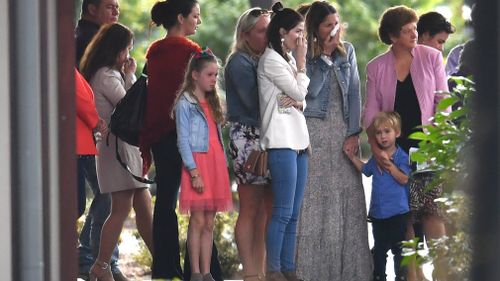 Mourners wore bright colours as they farewelled the six-year-old. Picture: AAP