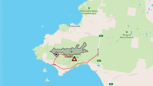 There is a bushfire burning on Tasmania's Flinders Island at Mount Tanner.