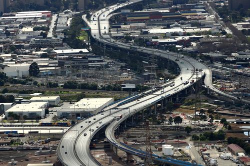 The City Link freeway is seen on August 26, 2020 in Melbourne, Australia