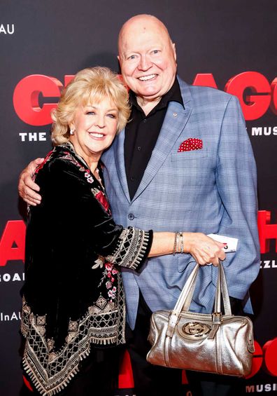 Patti and Bert Newton arrive at opening night of "Chicago The Musical" Media call on December 19, 2019 in Melbourne, Australia.