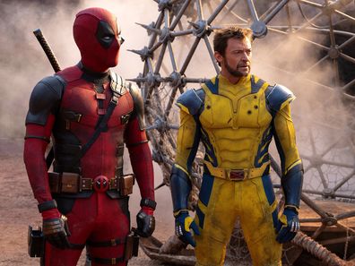 Ryan Reynolds as Deadpool/Wade Wilson and Hugh Jackman as Wolverine/Logan in 20th Century Studios/Marvel Studios' DEADPOOL & WOLVERINE. 