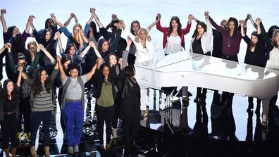 Lady Gaga performs onstage during the 88th Annual Academy Awards at the Dolby Theatre on February 28, 2016 in Hollywood, California