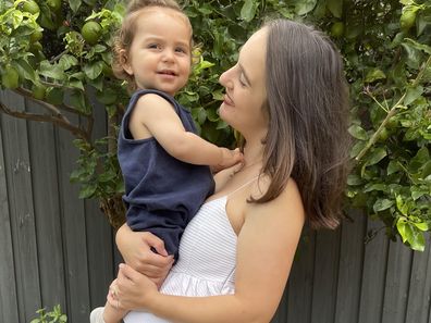 Nikolina Kharoufeh and her son Noah. 