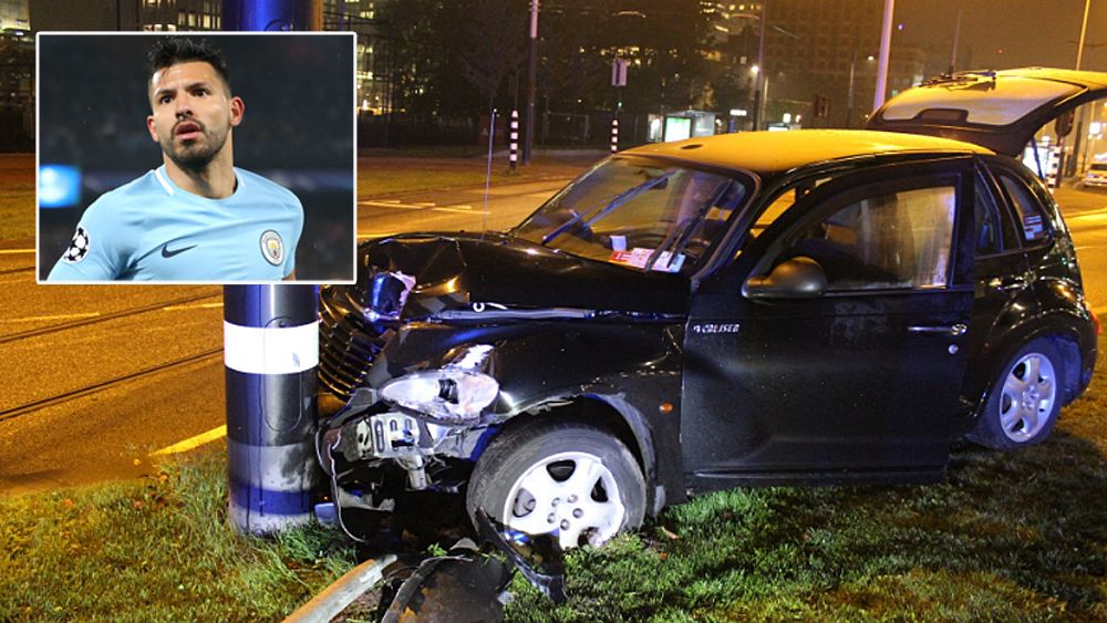Manchester City striker Sergio Aguero injured in car crash in Amsterdam