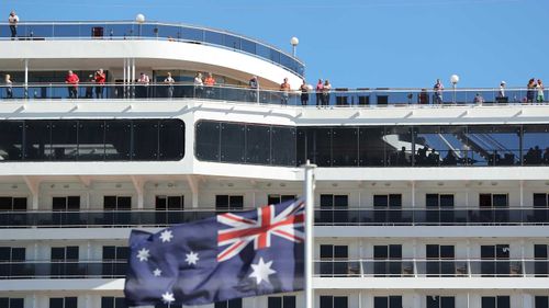 Passengers and crew aboard the Magnifica are not allowed to disembark.