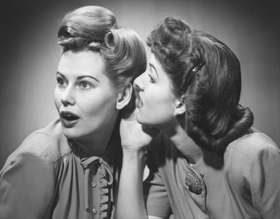 1950s women gossiping. Gossip.