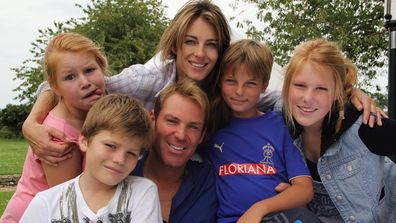 Liz Hurley, Shane Warne and their children