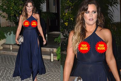 Khloe Kardashian suffered a serious case of, my dress material is not anti-paparazzi. With the glare of flashing camera lights, her nip nips were on full show as she arrived for on/off boyfriend French Montana's 30th birthday, with the rest of the Kardashian crew. <br/><br/>From our social media feed, looked like the LA party was pretty wild, with Ciroc shots, a whole lot of leg flashing, pouting and selfies. Check out the snaps here...