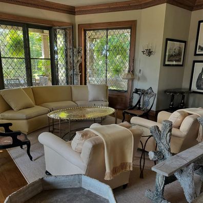 Martha Stewart's rearranged living room