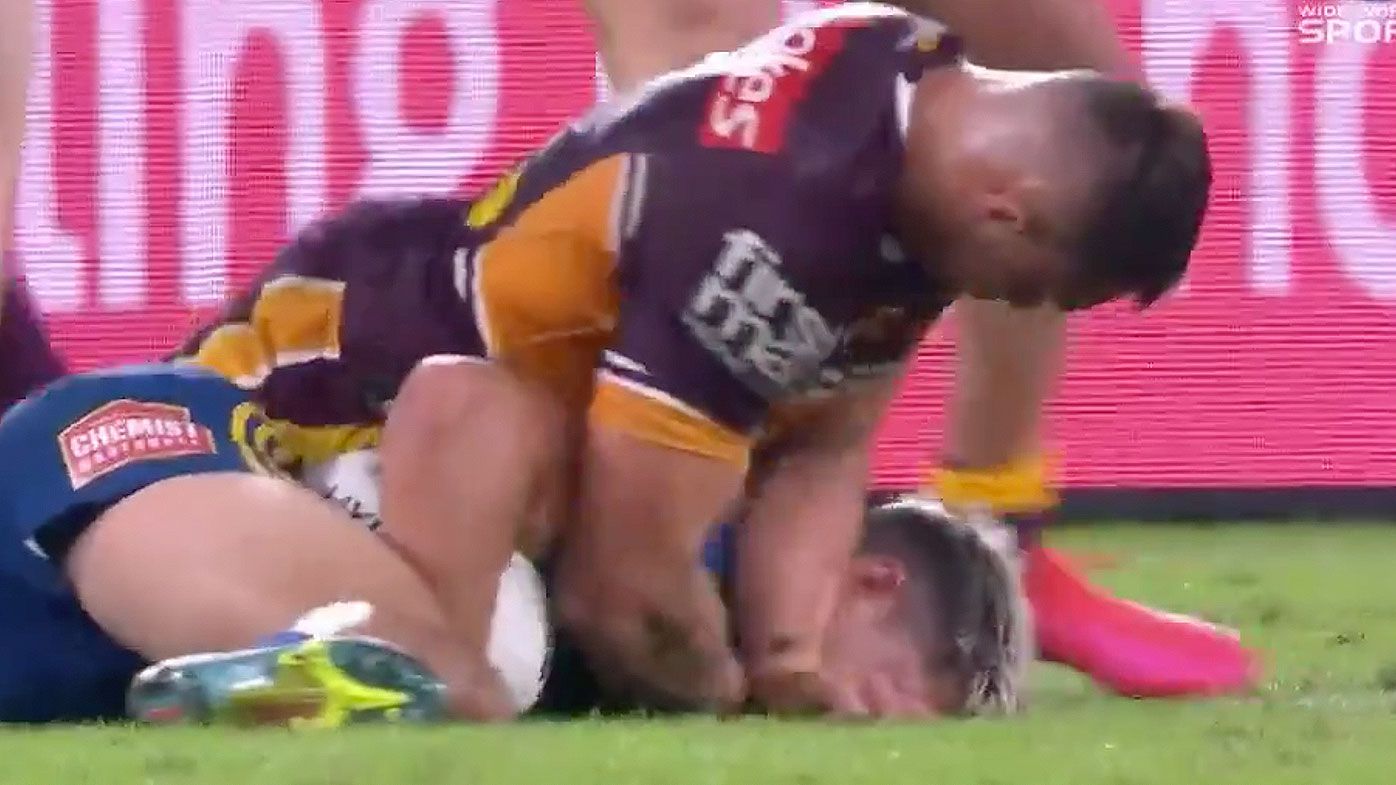 Nrl Broncos Kotoni Staggs In Strife After Dangerous Tackle On Dylan Brown