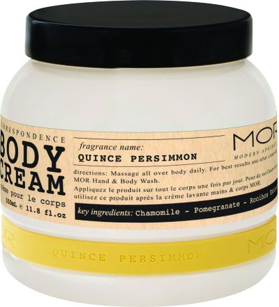 MOR Persimmon Quince Body Cream,
$26.95.