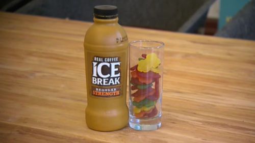 As bad as a packet of lollies: Ice Break Regular Strength Iced coffee topped the list of most sugary flavoured milks. (9NEWS)