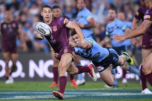 Billy Slater worked heroically to give the Maroons a chance. Picture: AAP