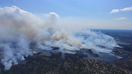 The Kenora 51 forest fire which NSW Fire and Rescue Superintendent Gregory Wright is helping with in Ontario.