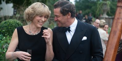 Olivia Williams as Camilla Parker Bowles and Dominic West as Prince Charles in The Crown Season 6
