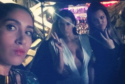 Selfie time! Kim with Khloe and hair stylist Jen Atkin.<br/><br/>Image: Instagram/Kim Kardashian