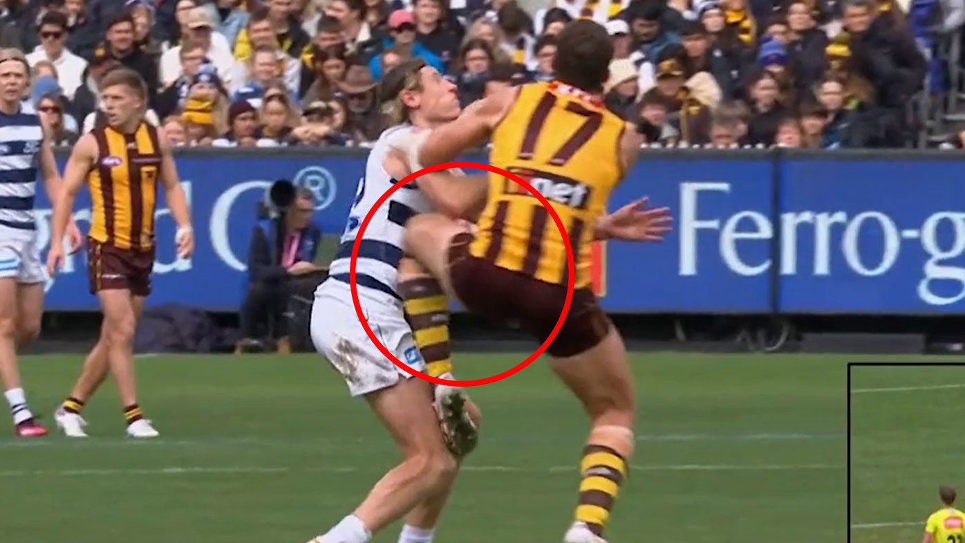 'Just stop doing it': Chris Scott fumes after Geelong star cops brutal knee in ruck contest
