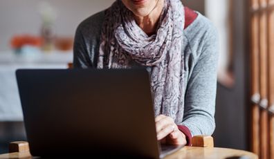 Older woman using computer