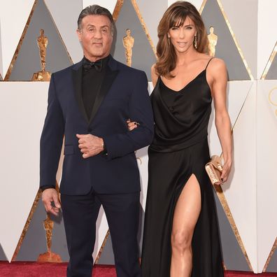 Sylvester Stallone and Jennifer Flavin attend the Academy Awards in 2016.