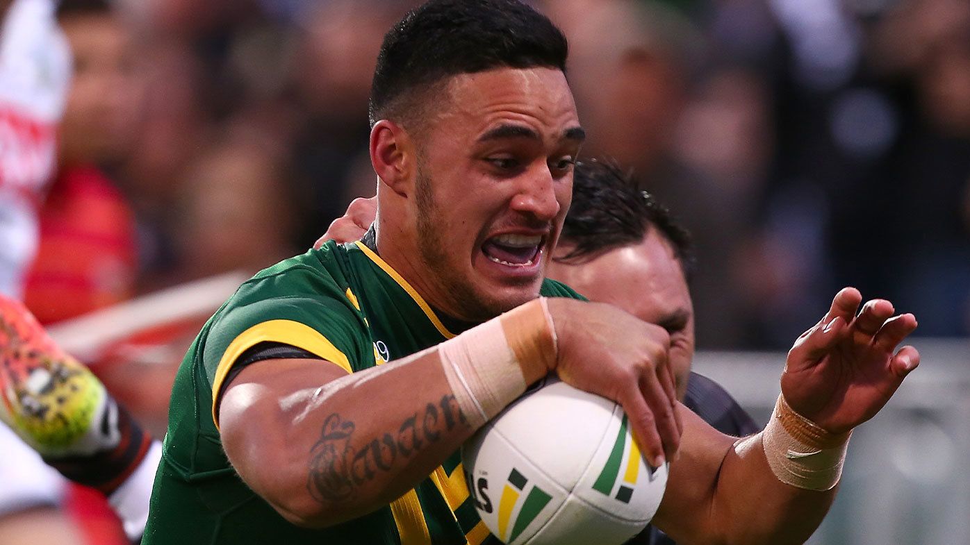 Valentine Holmes pictured in action for the Kangaroos