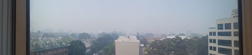 Office Workers at Chalmers Street Redfern do not have much of a view today.