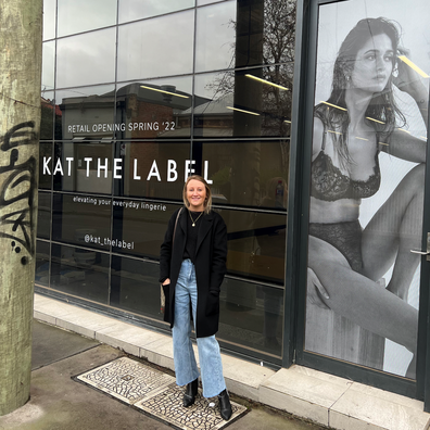 Kate Nixon poses outside one of the first Kat The Label stores.