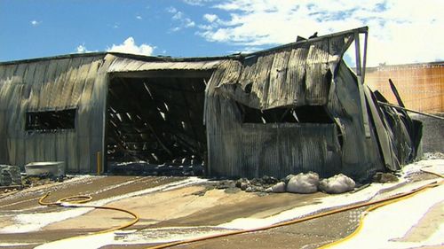 The factory was completely gutted by the fire. (9NEWS)