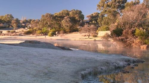 The icy conditions come just a day after records were broken around New South Wales due to the wintry chill. Picture: 9NEWS.