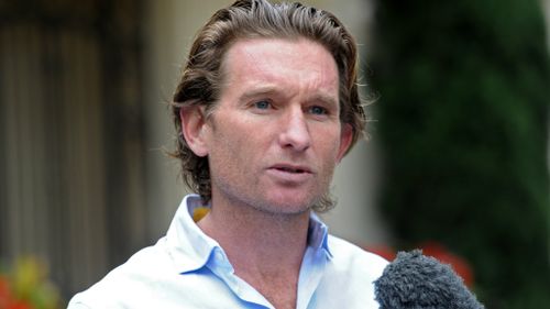 Suspended coach James Hird fronts the media. (AAP)