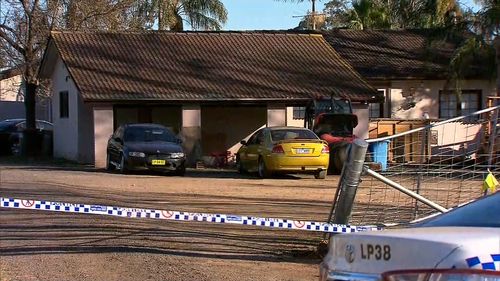 Police set up a crime scene at the home yesterday after the incident. Picture: 9NEWS