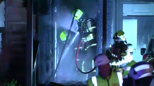 The blaze was controlled in just under an hour. Police want to speak to this person. Picture: 9NEWS