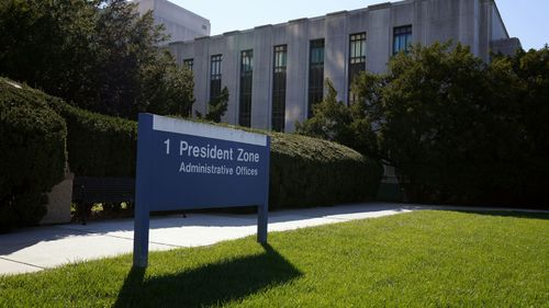 Walter Reed National Military Medical Center is shown in Bethesda, Md., Saturday, Oct. 3, 2020