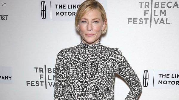 Cate Blanchett in another brave fashion choice. Image: Getty