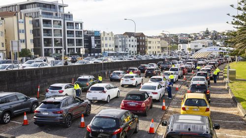 Bondi Beach drive-through COVID-19 Clinic, Sydney.