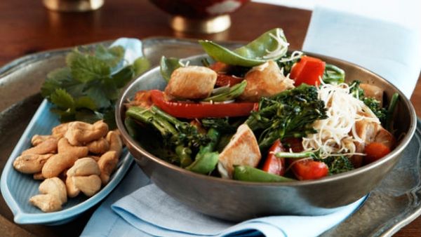 Chicken, Broccolini and Snow Pea Stir Fry