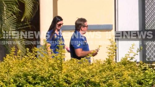 Cowboys officials were seen at Bolton's home in Townsville this morning. (9NEWS)