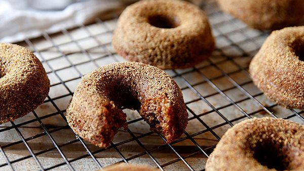 Gluten- and dairy-free baked cinnamon doughnuts