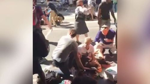 Chaos on Flinders Street.