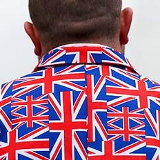 Man wearing Union Jack petterned jacket (Getty)